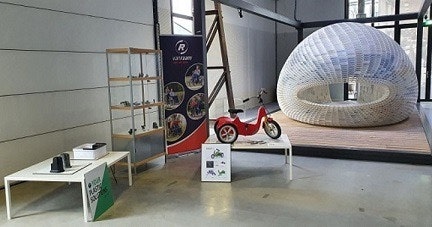 3d geprinte driewielfiets Your Plastic Solutions te zien op tentoonstelling